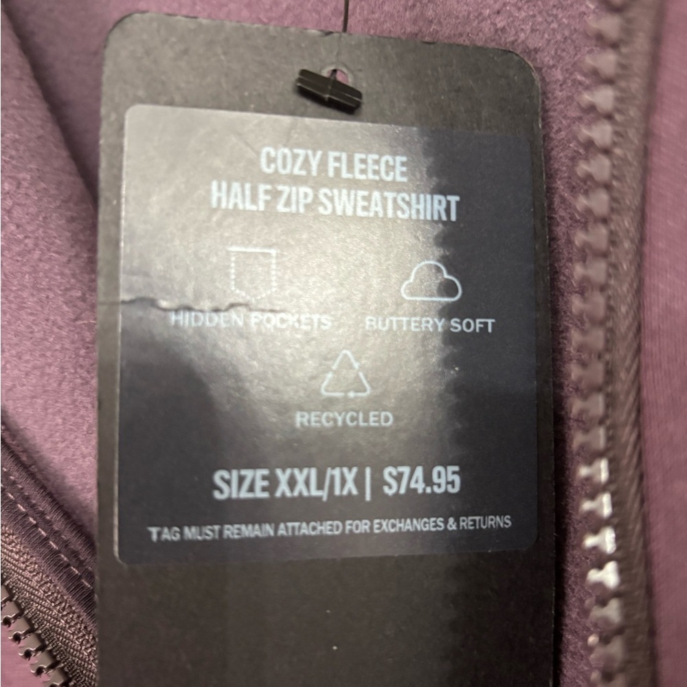 Fabletics Deep Plum Half-Zip Pullover Sweatshirt … - image 9